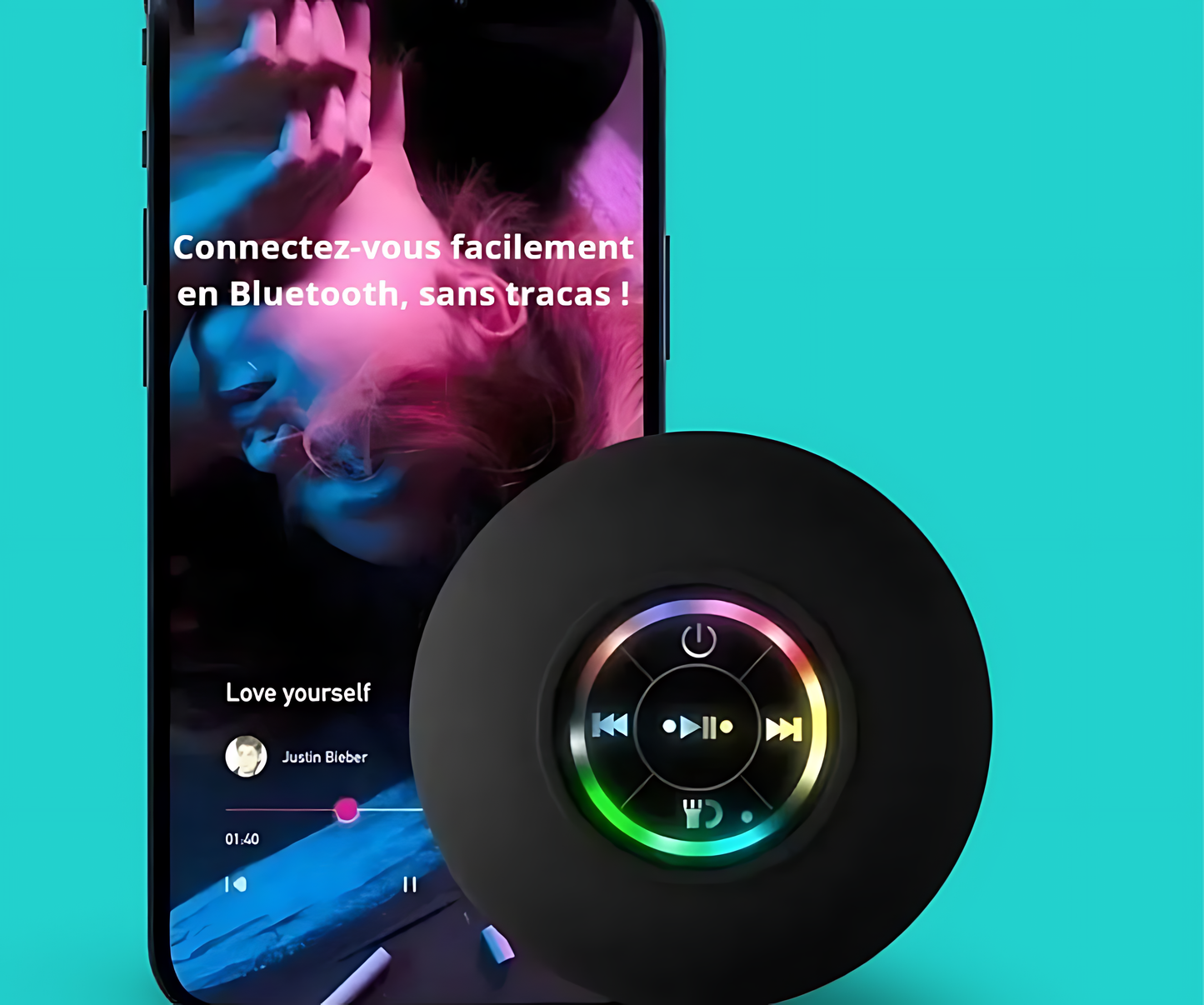 H2 Musikaz - Enceinte Portable Bluetooth douche